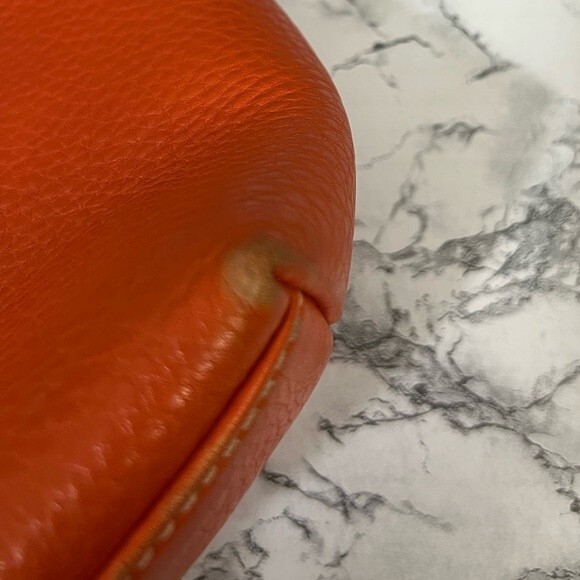DOONEY & BOURKE Vintage Pebble Leather Satchel Crossbody & Short handle Orange - Picture 9 of 13